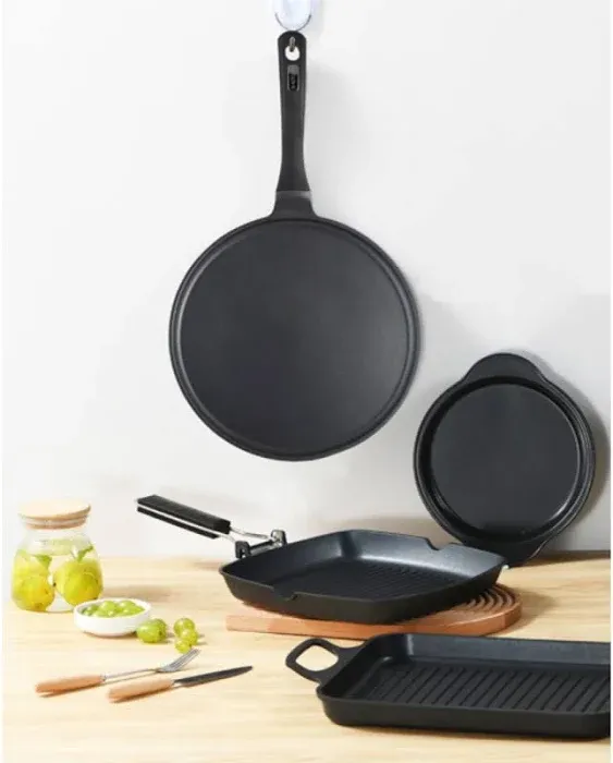 S·KITCHN Crepe Pan Nonstick Dosa Pan, Tawa Pan for Roti Indian, Non-Stick Pancake Griddle Compatible with Induction Cooktop, Comal for Tortillas, Griddle Pan for Stove Top - 12.5 IN