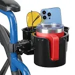 Wheelchair Cup Holder, 2-In-1 Walker Cup Holder with Storage Box, Cup Drink Hold