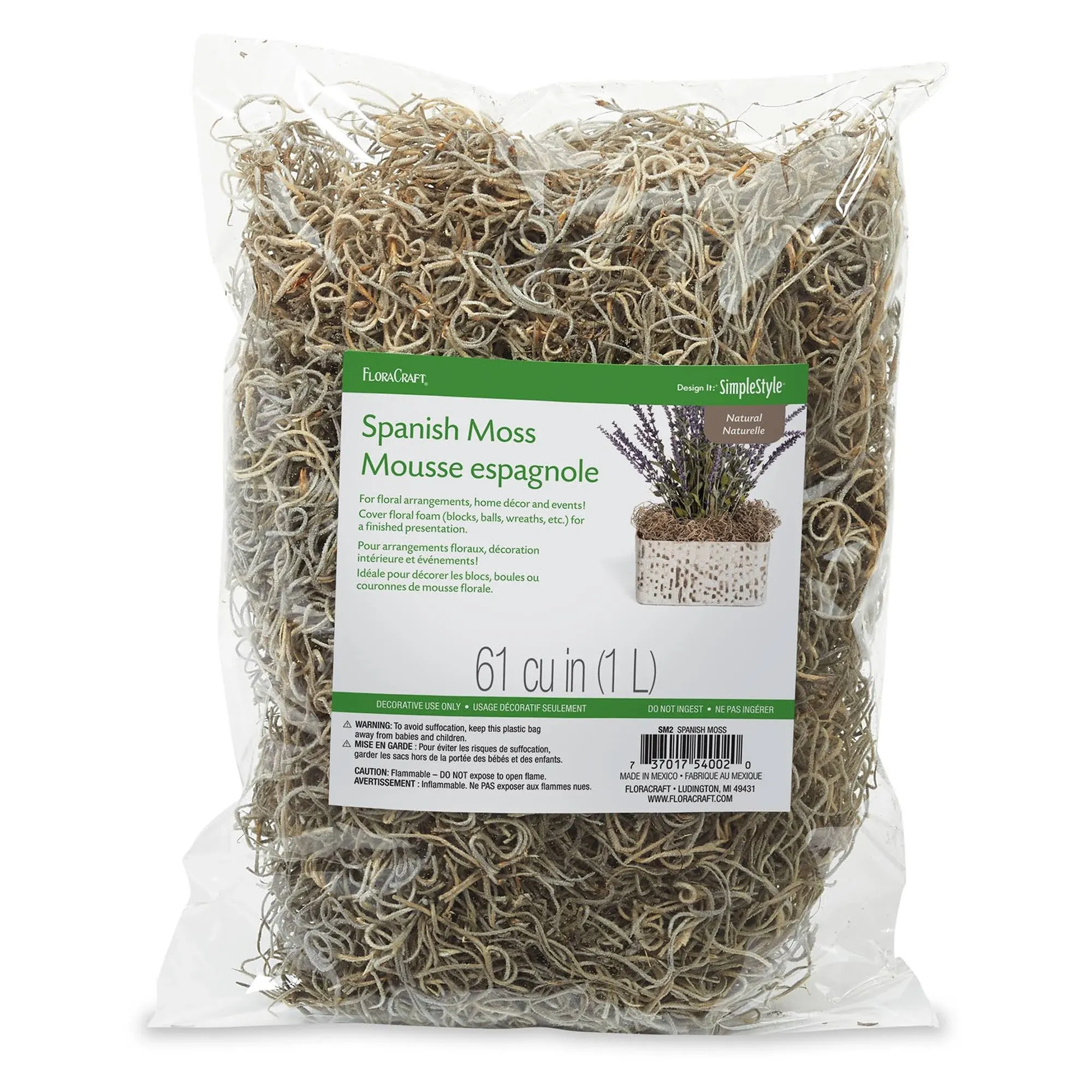 Floracraft Spanish Moss 2oz Natural