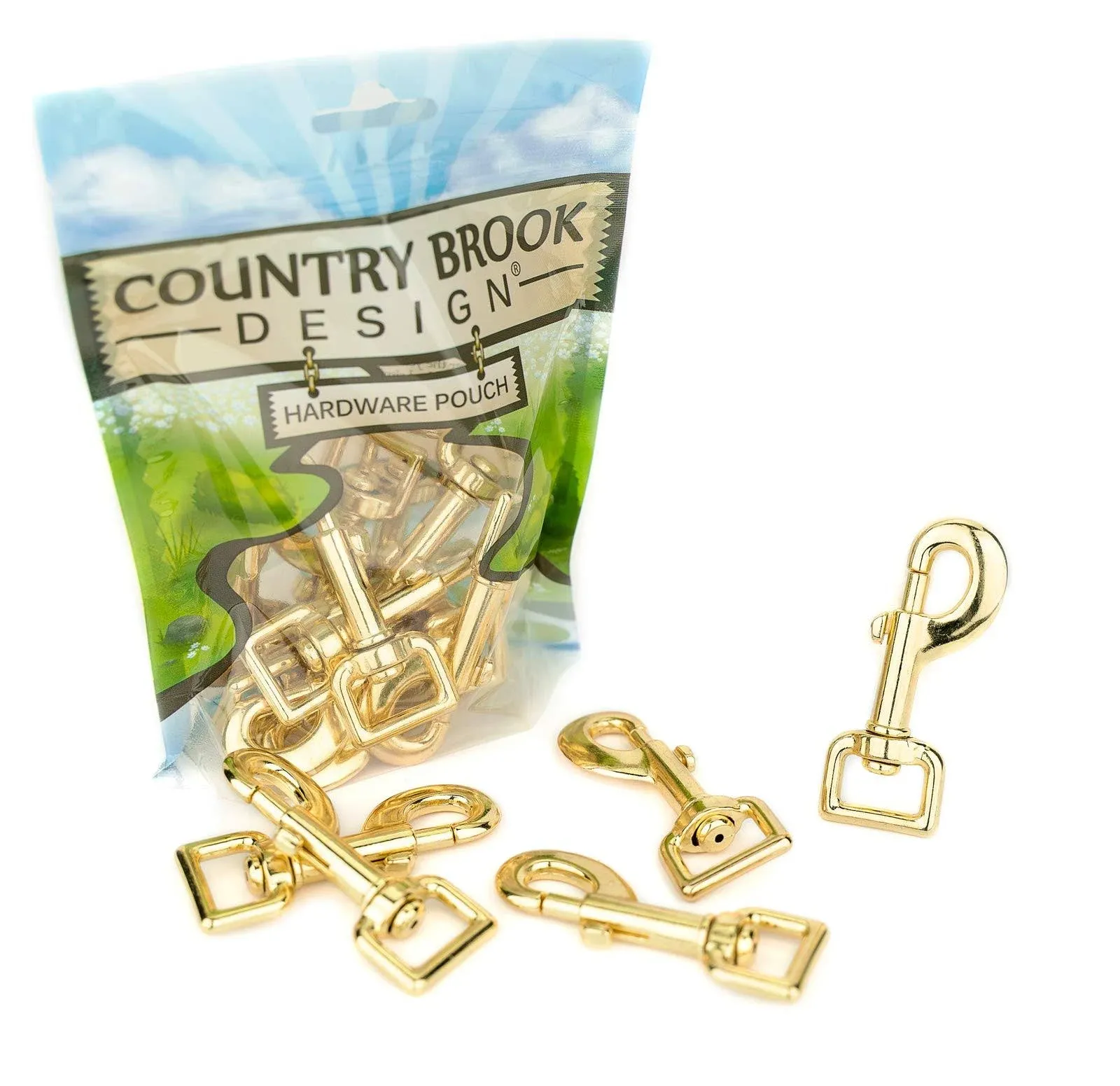 Country Brook Design - 3/4 inch Brass Plated Heavy Swivel Snap Hooks (Pack of 10)