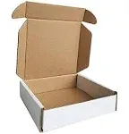 CH-BOX 50 Pack 4x4x1'' Small Shipping Boxes, Corrugated Cardboard Mailers for Business, White (CM441)