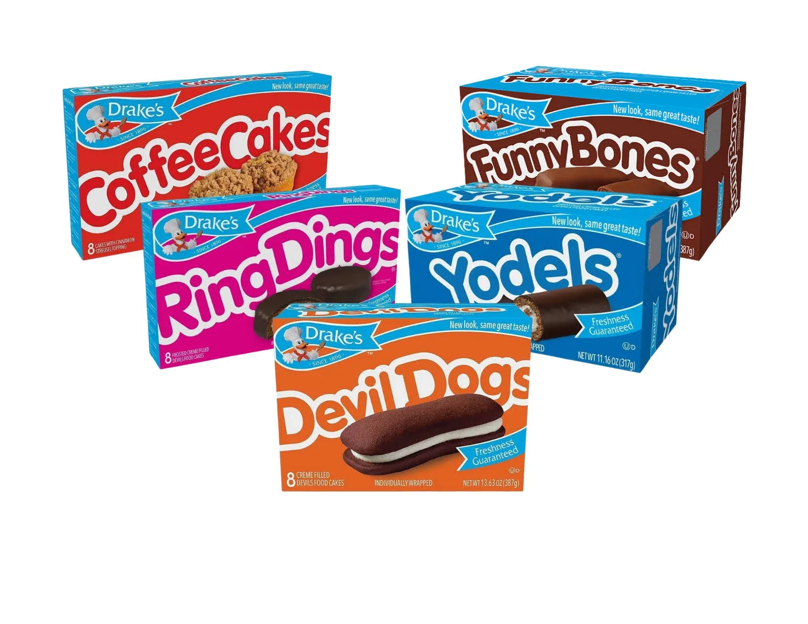 Drake's Ultimate Bundle - 3 Boxes Each of Ring Dings, Devil Dogs, Yodels, Funny ...