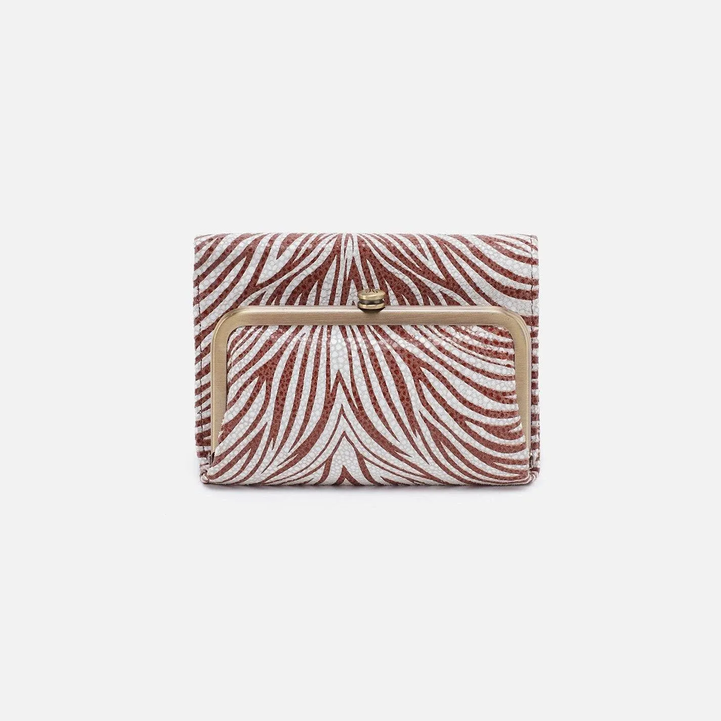 Robin Compact Wallet in Printed Leather - Ginger Zebra