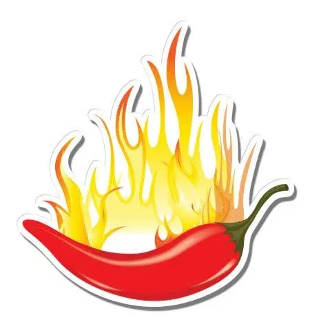 GT Graphics Chili Pepper on Fire - 12" Vinyl Sticker Waterproof Decal