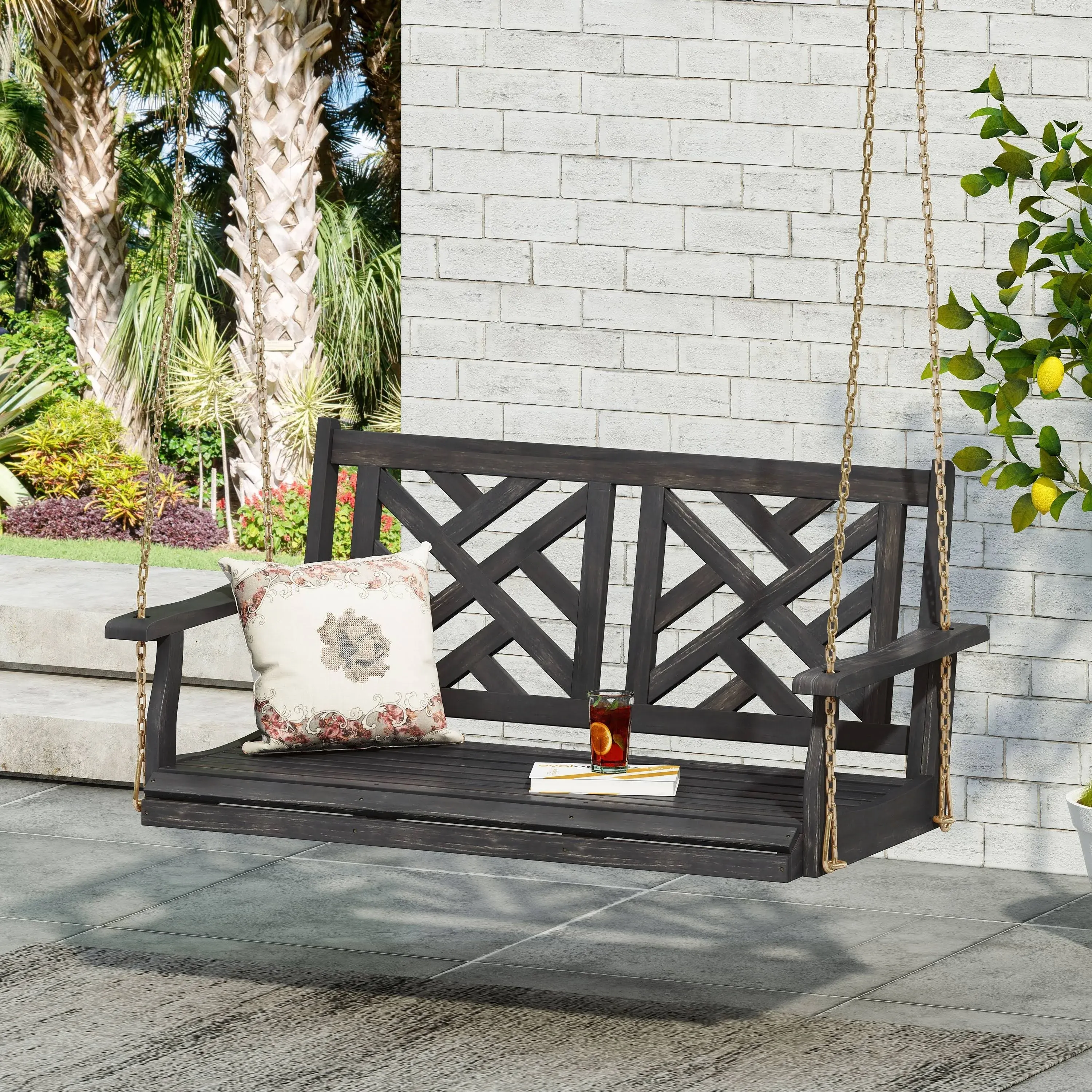 Christopher Knight Home Alejandro Porch Swing, Dark Gray