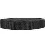 Strapworks Lightweight Polypropylene Webbing - Poly Strapping for Outdoor DIY Gear Repair, Pet Collars ? 3/4 inch x 50 Yards, Black