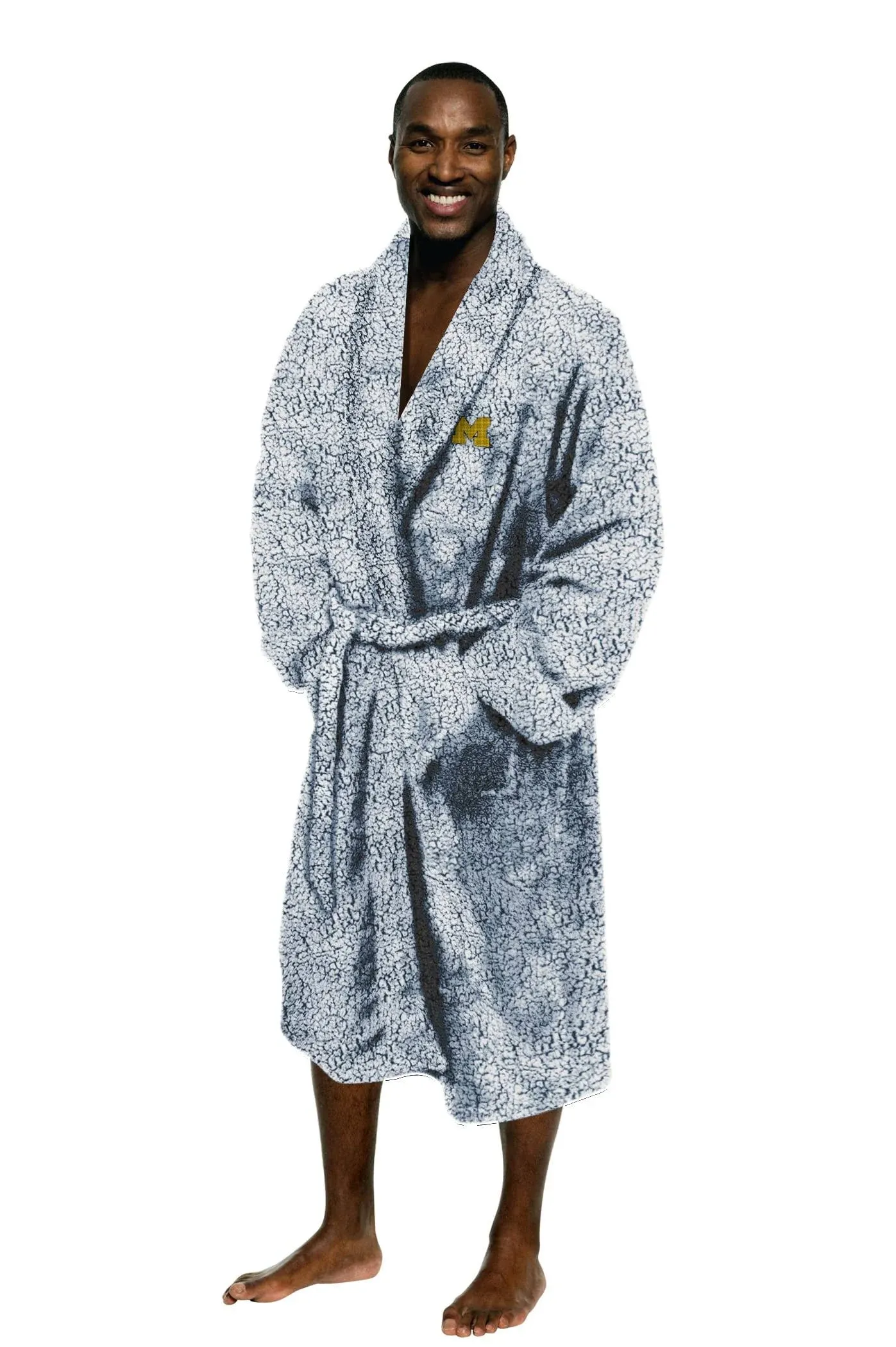 Northwest NCAA Michigan Wolverines Soft Sherpa Lounge Bathrobe