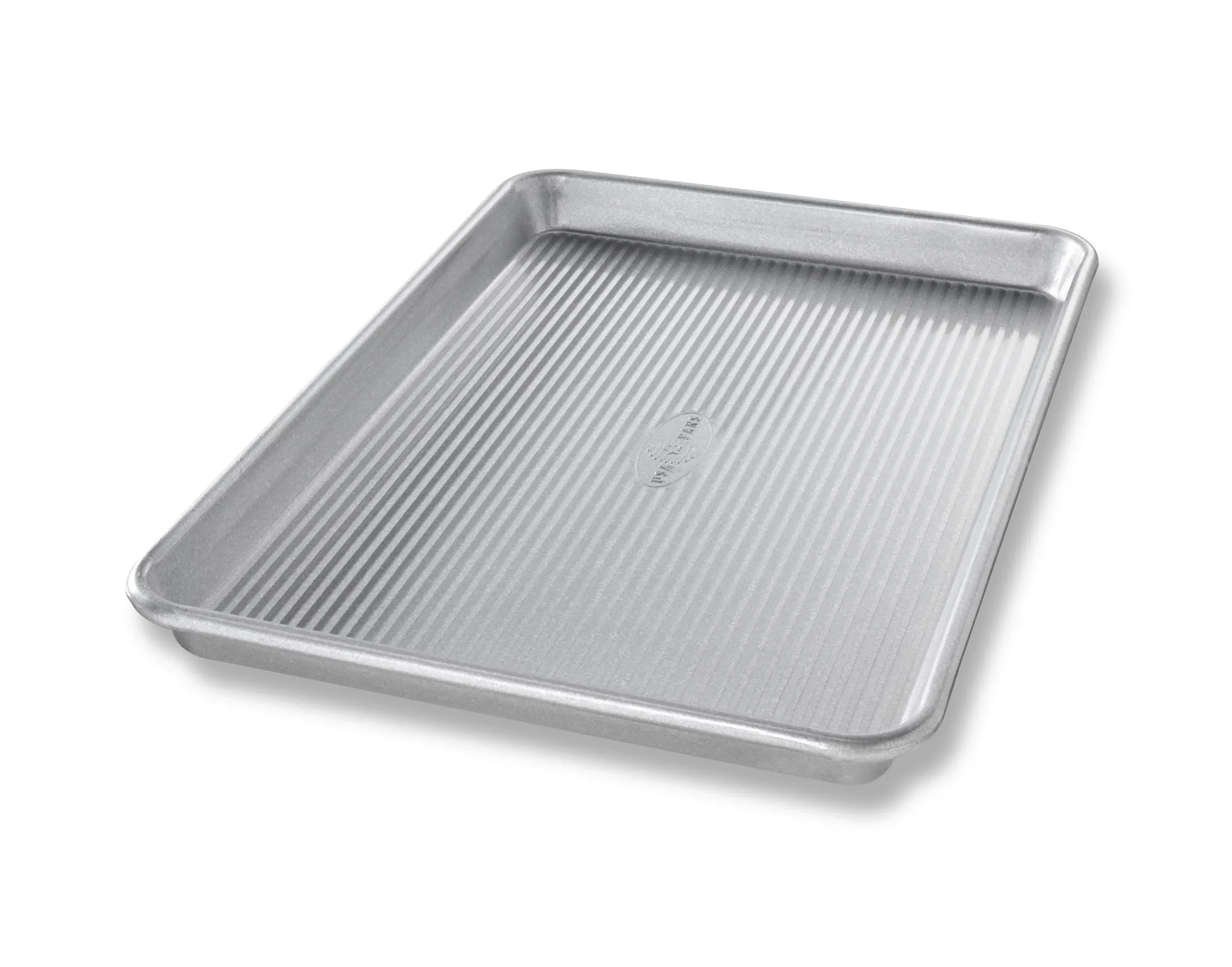 USA Pan Bakeware Nonstick Jelly Roll Pan With Lid, White