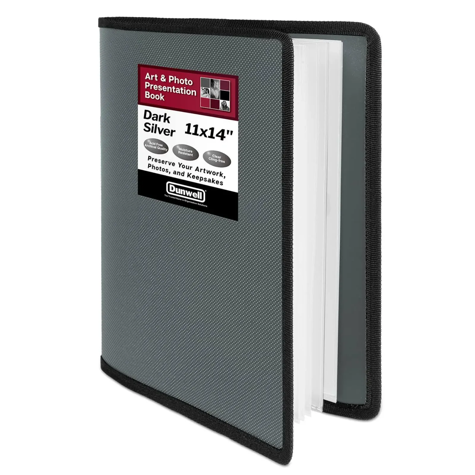 Large Art Portfolio 11x14 Gray - Portfolio Folder for Artwork Portfolio Album...