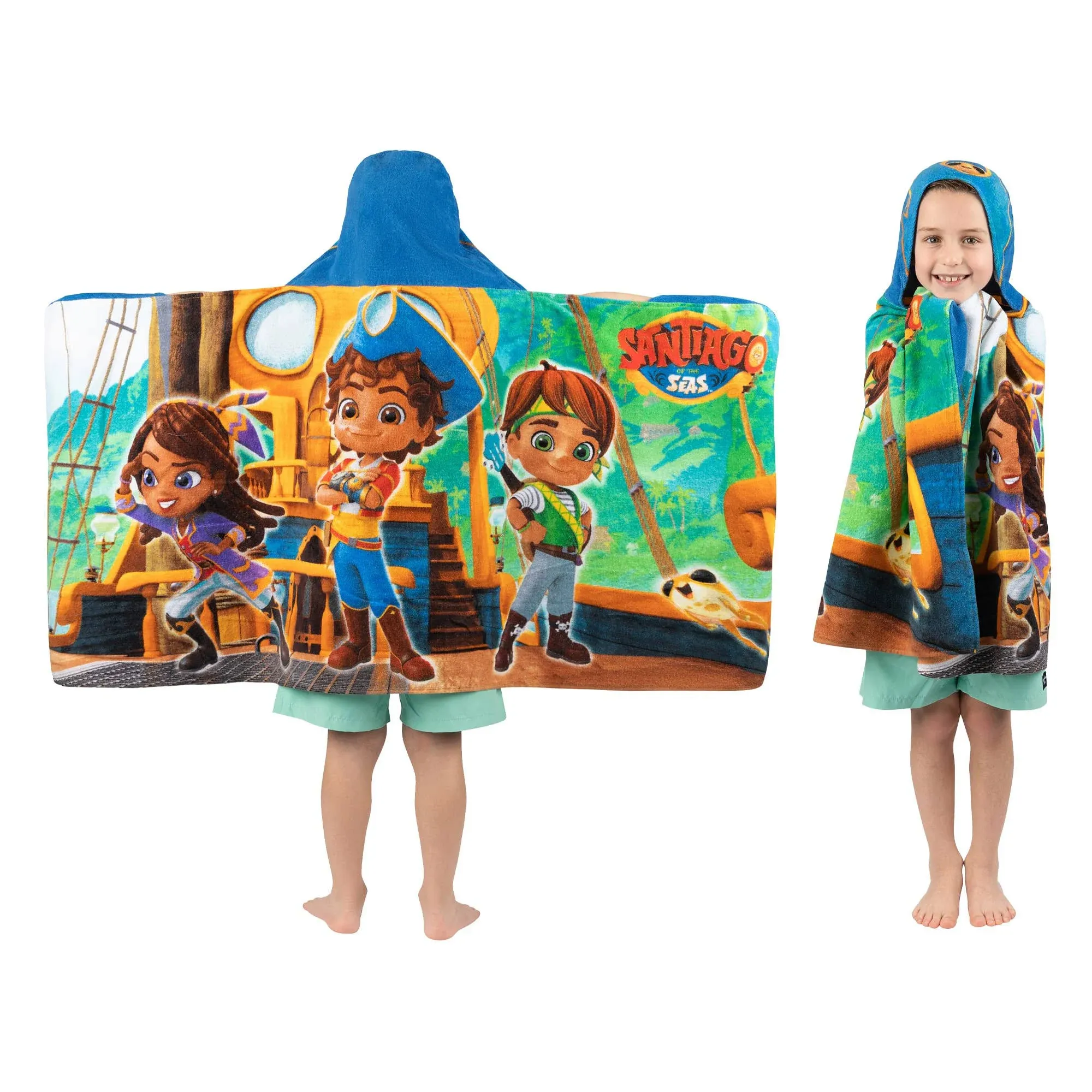 Santiago of The Seas Bath/Pool/Beach Soft Cotton Terry Hooded Towel Wrap, 24 in x ...