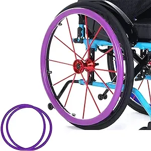 YZRYXHWL Wheelchair Cover Wheelchair Accessories 24in Wheelchair Push Rim Covers 1 Pair Non-Slip Wear-Resistant Hand Push Cover Wheelchair Rear Wheel Push Ring Protective Cover (Color : Purple)