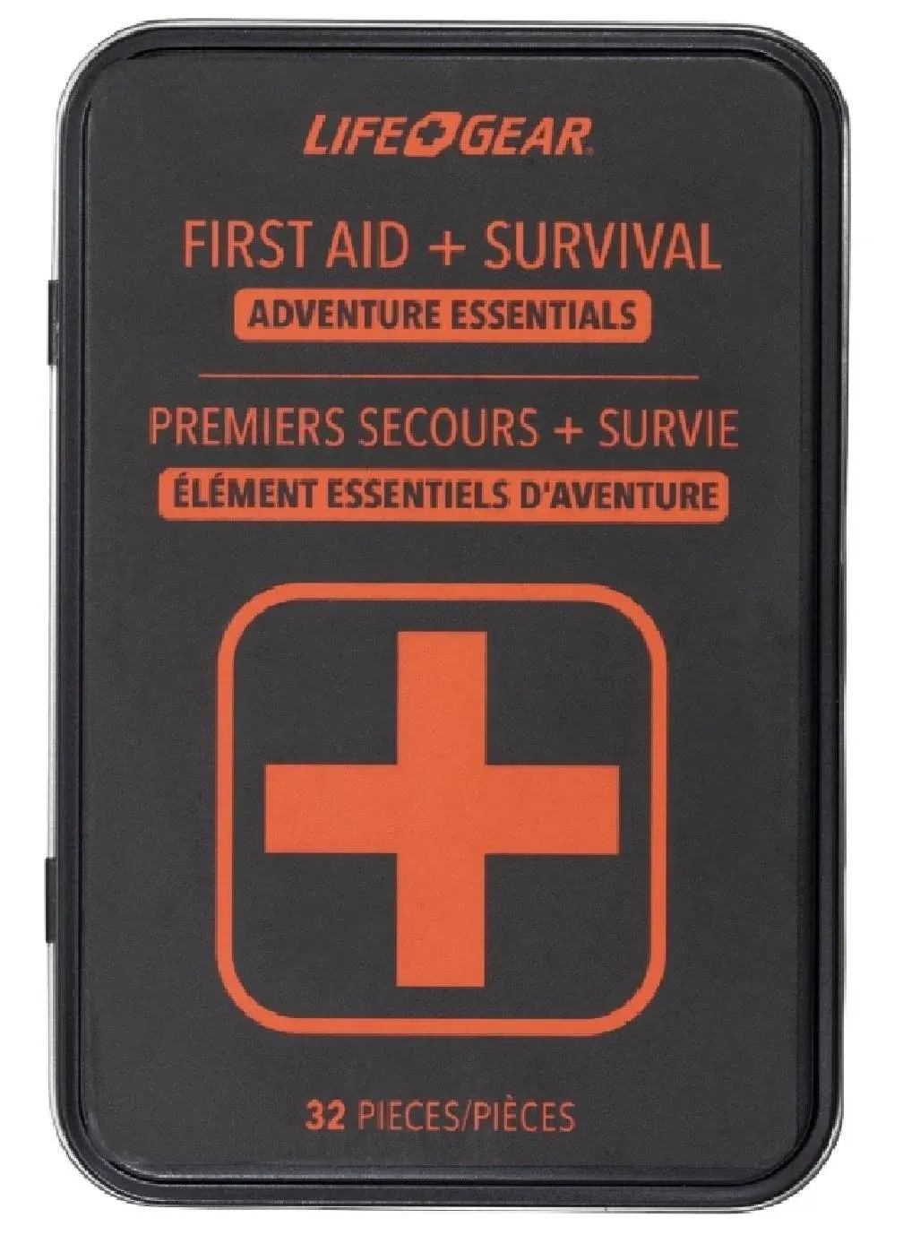 Life Gear 41-3803 First Aid and Survival Essentials Tin, Black