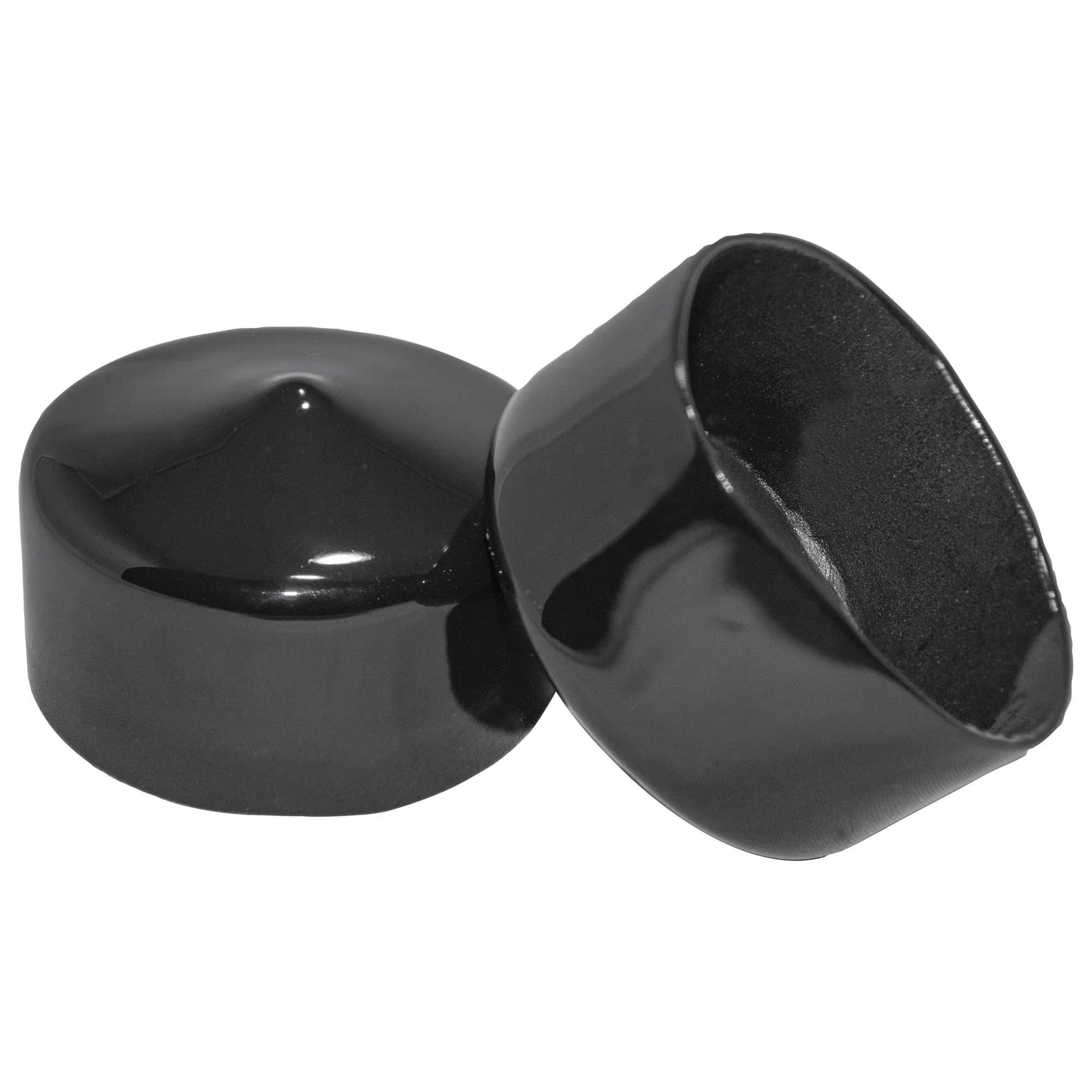 Made in USA Prescott Plastics 2" Inch Round Rubber Hole Plugs (50 Pack), Black Vinyl End Cap, Hardware Plugs, Flexible Pipe Post Rubber Cover