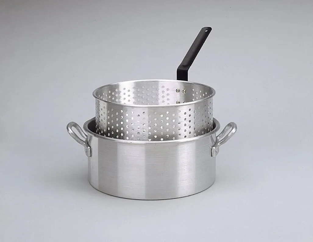 King Kooker KK2 10-Quart Aluminum Fry Pan with Basket , Silver