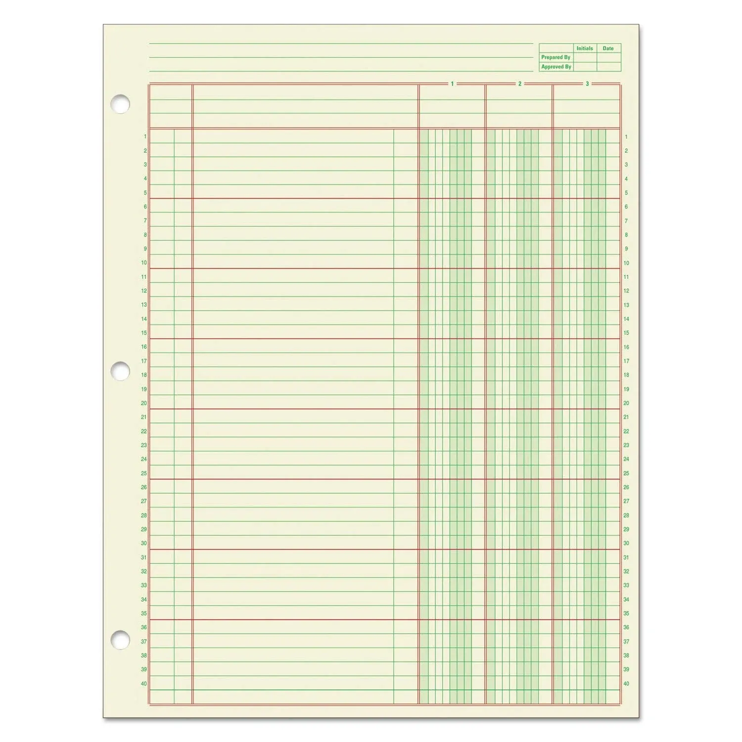 ABFACP85113 Columnar Pad, 3 Col, 11" x 8-1/2", 12 EA / CT