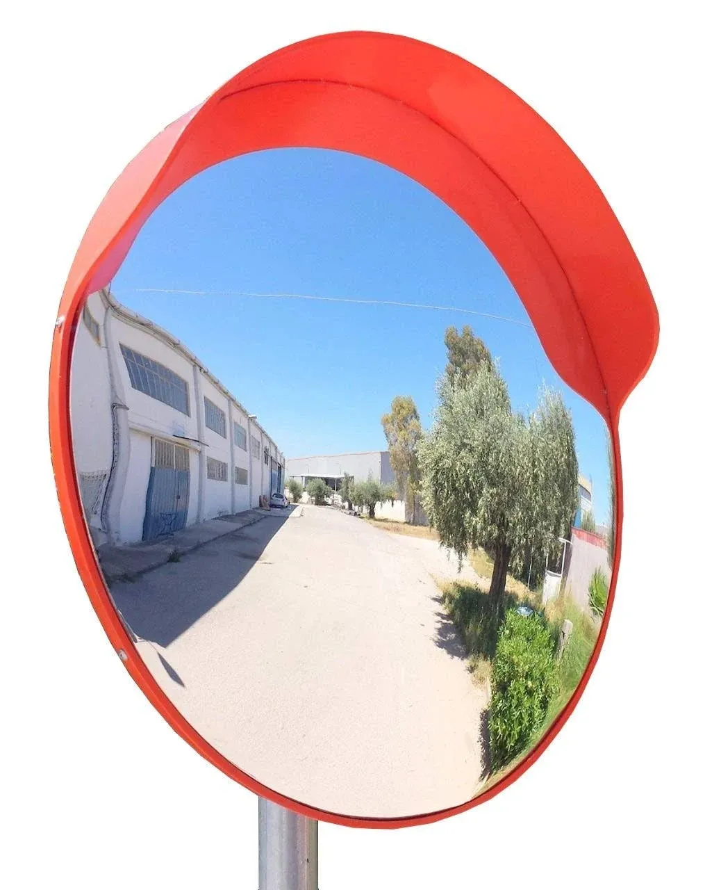 ECM-60-o Convex Polycarbonate Traffic Mirror, Orange Color, Diameter 24" (60cm ...