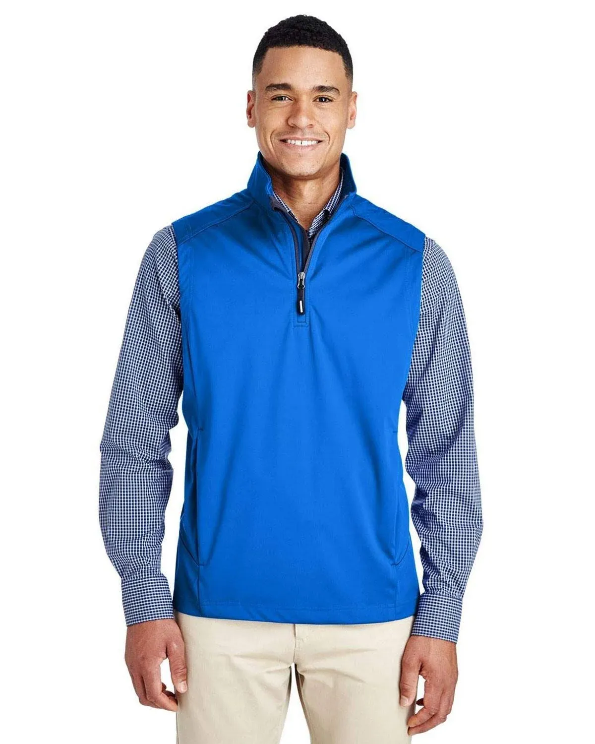 Men&#039;s Lightweight 3 Layer Knit Tech-Shell Water Resistant Quarter Zip Vest NEW!