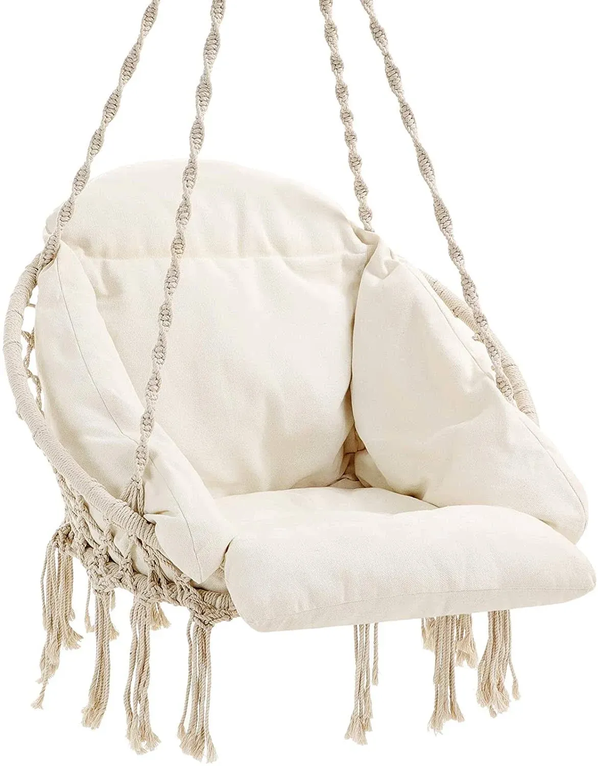 SONGMICS Hanging Chair Hammock Chair with Large Thick Cushion Swing