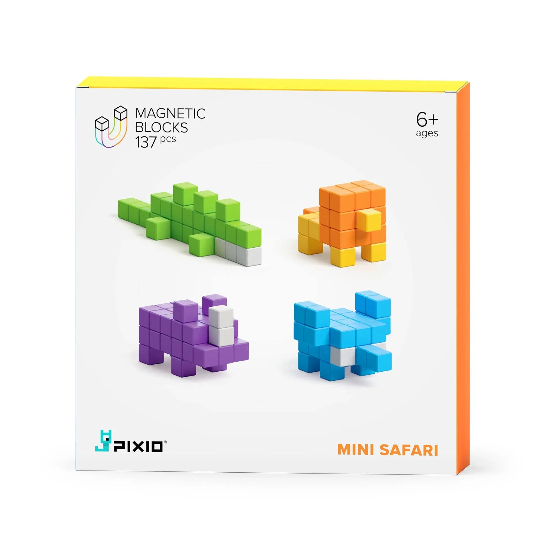 PIXIO Mini Safari  137 Magnetic Blocks in 6 Colors