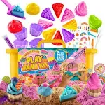 GirlZone Sweet Cakes Moldable Sensory Sand Kit - 2lbs Sand and 17 Sandbox Too...