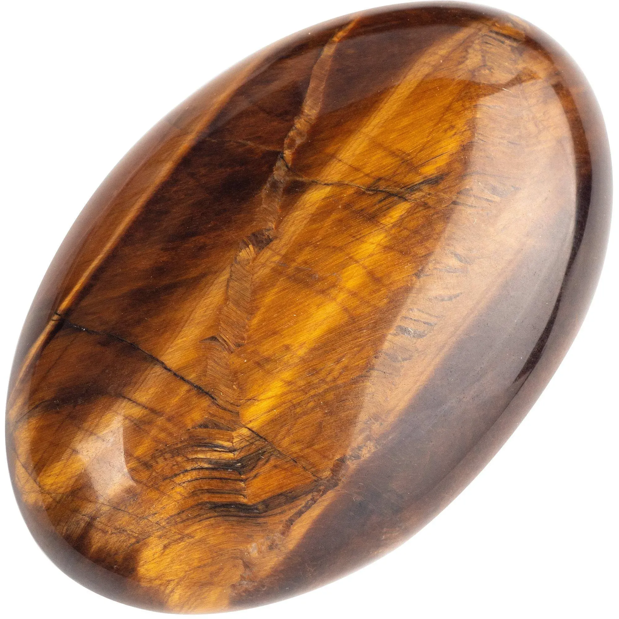 Tiger's eye Palm Stone Crystal - Natural Chakra Reiki Polished Healing Love Oval Pocket Worry Stone Crystals for Anxiety Stress Relief Therapy