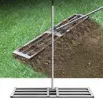 Lawn Leveling Rake,40x10 Inch 6.5ft Handle Heavy Duty Lawn Leveler Tool,Stainless Steel Lawn Leveling Tool for Soil,Dirt,Yard,Garden,Landscape ,Farm,Golf (40 x 10 inch)