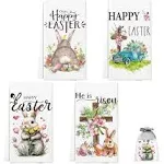  Easter Kitchen Towels Set of 4,16 x 23.6 Inch Rabbit Dish Easter Bunny