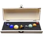 AITELEI Natural Solar System 9 Planets Decorations Gemstones Sphere Galaxy ...