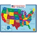 United State Map Laminated Poster -Double Side Educational Poster For Kids/Adults -18 x 24 inch Waterproof Map For Home Classroom