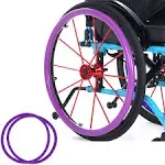 YZRYXHWL Wheelchair Cover Wheelchair Accessories 24in Wheelchair Push Rim Covers 1 Pair Non-Slip Wear-Resistant Hand Push Cover Wheelchair Rear Wheel Push Ring Protective Cover (Color : Purple)