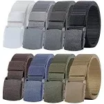 Ginwee 8 Pack Nylon Military Tactical Plastic Buckle Belt Webbing Canvas Outdoor Web Belt