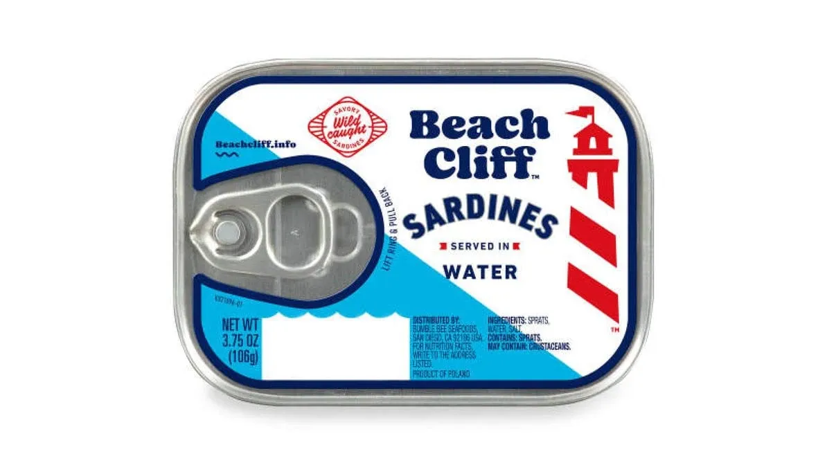 Sardines in Water, 3.75 oz Can (Pack of 12) - Wild Caught Sardines - 12g Prot...