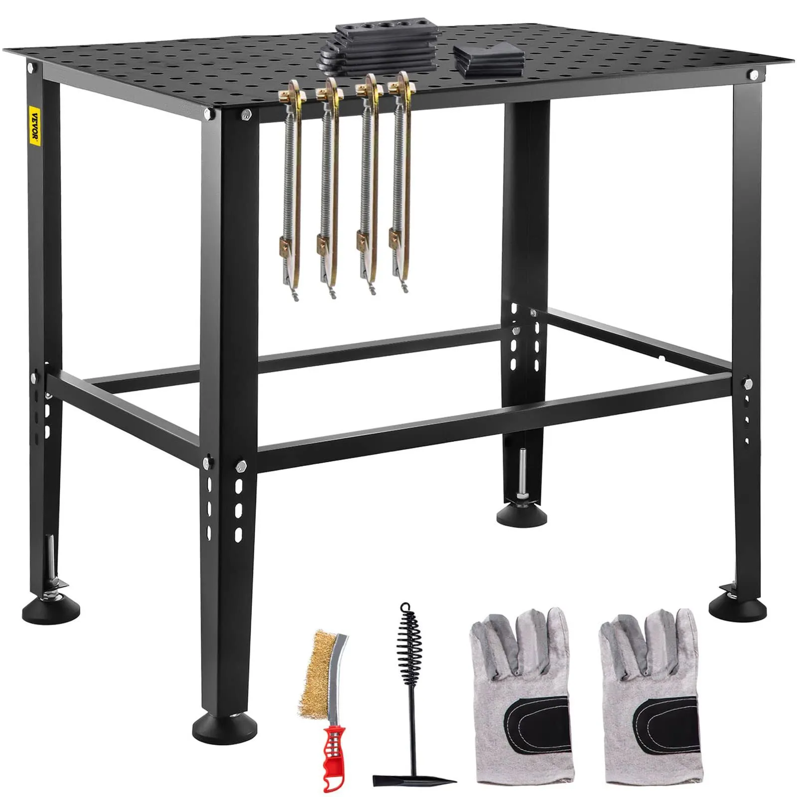 VEVOR Welding Table, 36" x 24" Adjustable Workbench, 0.12" Thick Industrial ...