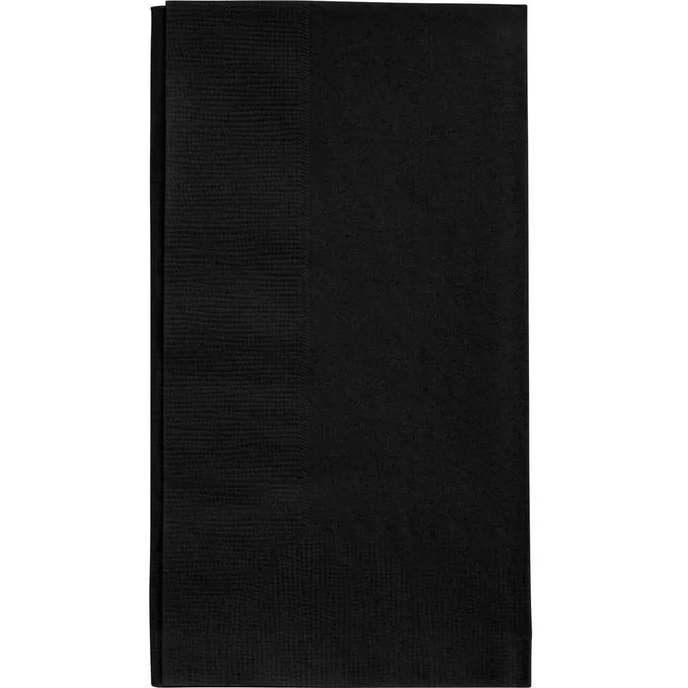 Black Dinner Napkin, Choice 2-Ply, 15 inch x 17 inch - 125/Pack