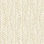 Tempaper Block Print Leaves White Clay Peel and Stick Wallpaper