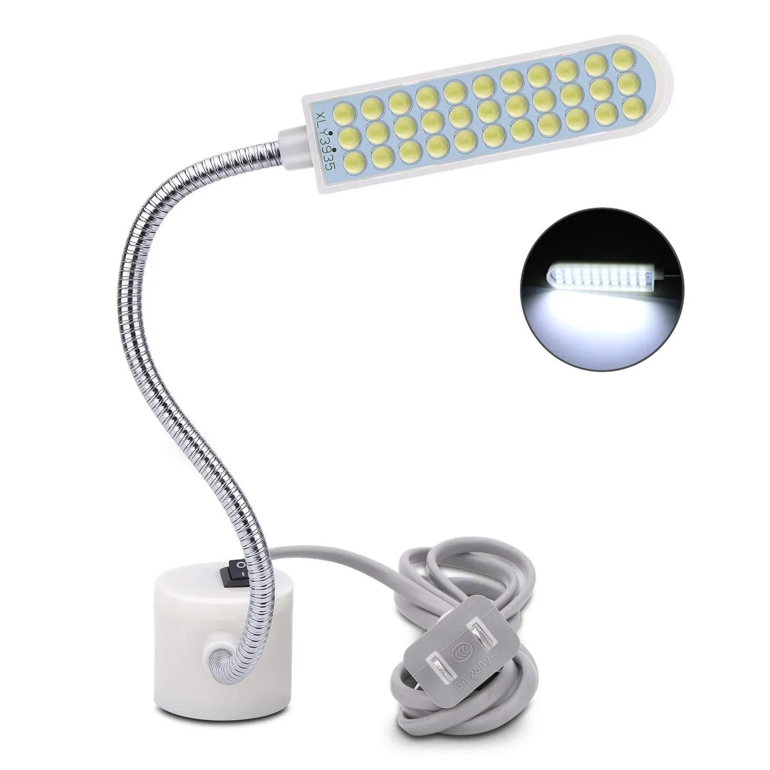 Sewing Machine Light (36LED) Gooseneck Work Light with Magnetic Mounting Base, Sewing Machine lamp White Soft Light for Lathes, Drill Presses, Workbenches