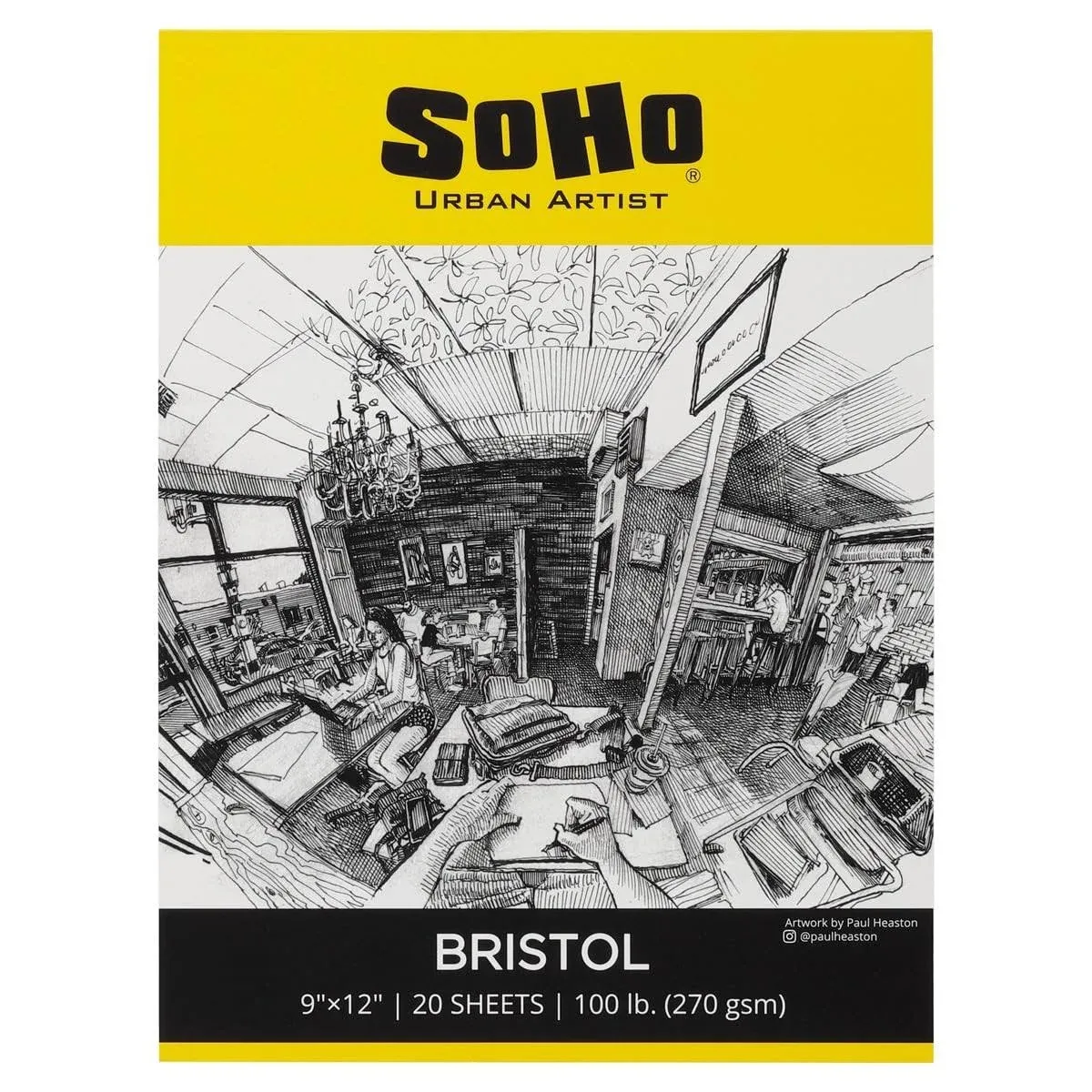 Soho Urban Artist 100 lb Bristol Paper Pad 9x12" (20-Sheets)