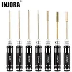 INJORA 7PCS Hex Screwdrivers Thin Walled Nut Drivers RC Tools Kit for 1/18 1/24 RC Crawlers