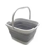 SAMMART 15L / 3.9 Gallons Collapsible Rectangular Handy Basket/Bucket 15L Dark