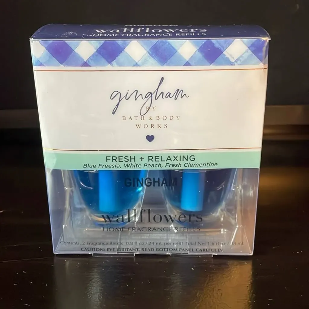 Bath &amp; Body Works Gingham Wallflowers Home Fragrance Refill S/4 Bulbs #910H