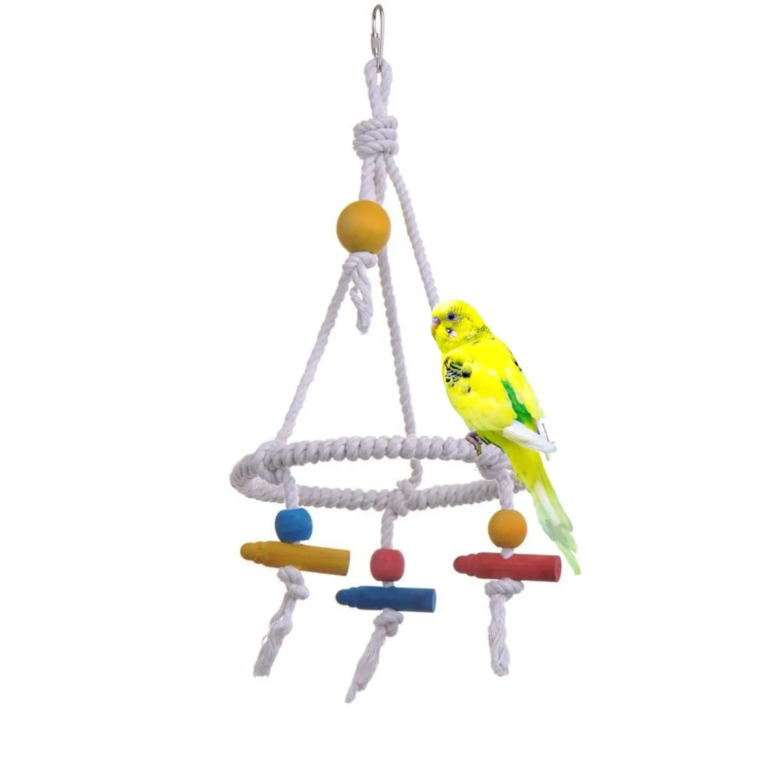 Pet Bird Parrot Swing Hanging Toy Parakeet Budgie Cockatiel Cage Hammock Swin...