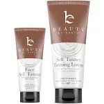 Self Tanner Face & Body - with Organic Aloe Vera & Shea Butter, Sunless Tanning Lotion, Bronzer Buildable Fair to Medium Tan, Fake Tan Self Tanners