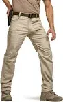 CQR Men's Flex Stretch Tactical Pants, Water Resistant Ripstop Cargo Pants, Lightweight EDC Outdoor Work Hiking Pants