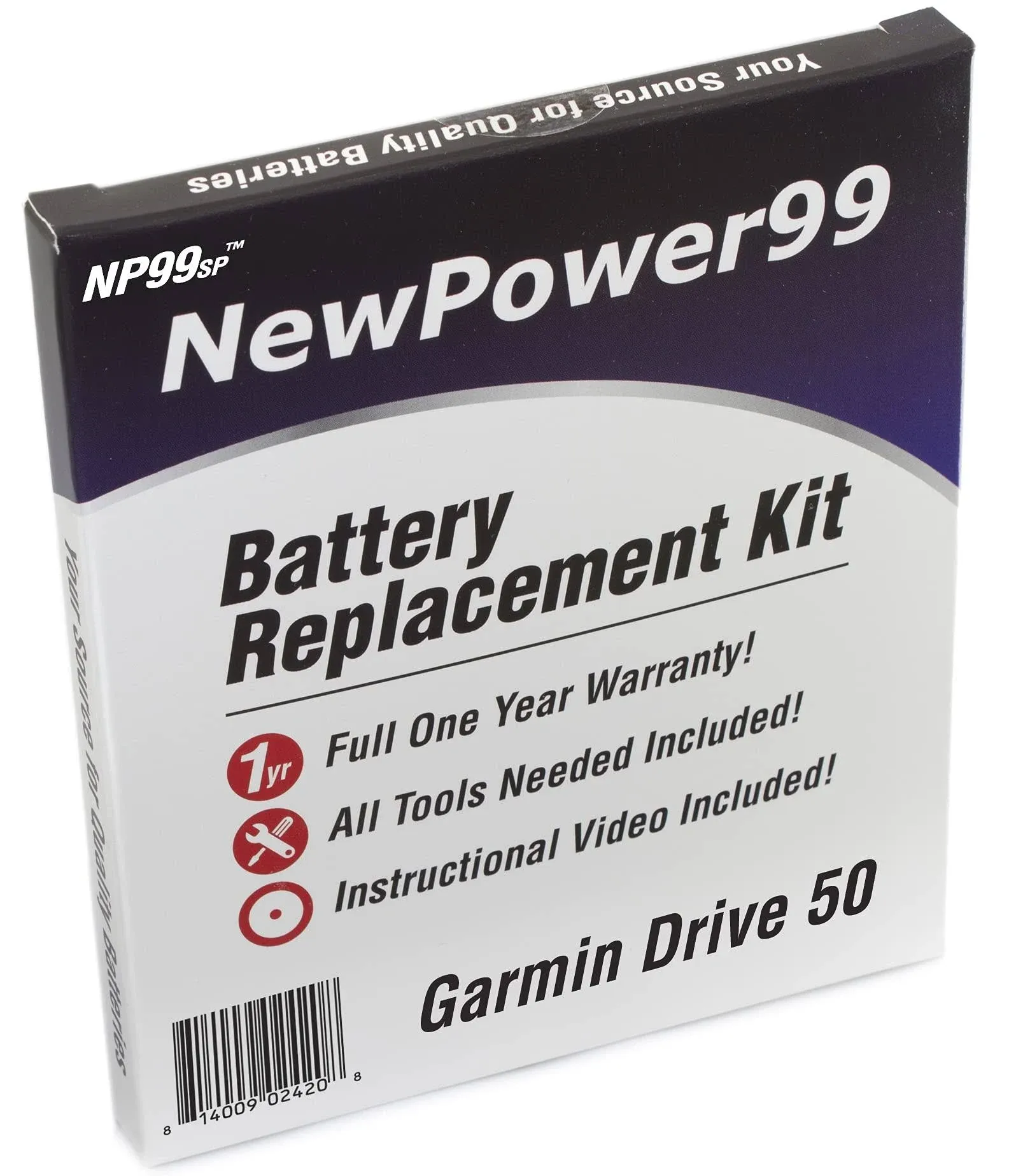 Garmin Drive 50 Battery Replacement Kit with Tools, Video Instructions and Extended Life Battery