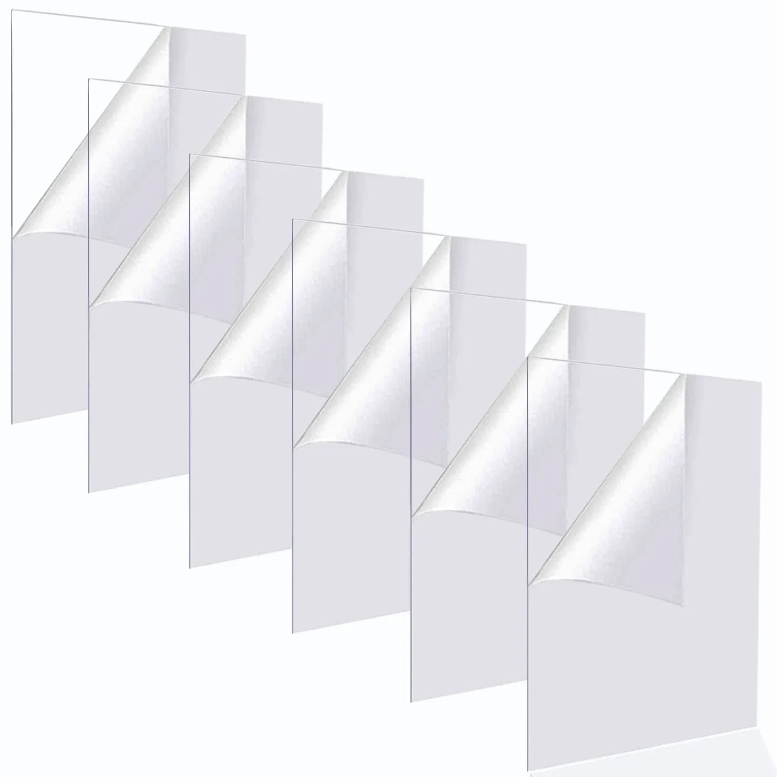 (6 Pack) PET Sheet Panels, 8.5&#034; x 11&#034; x 0.02 Clear Acrylic Sheet Glass Altern...