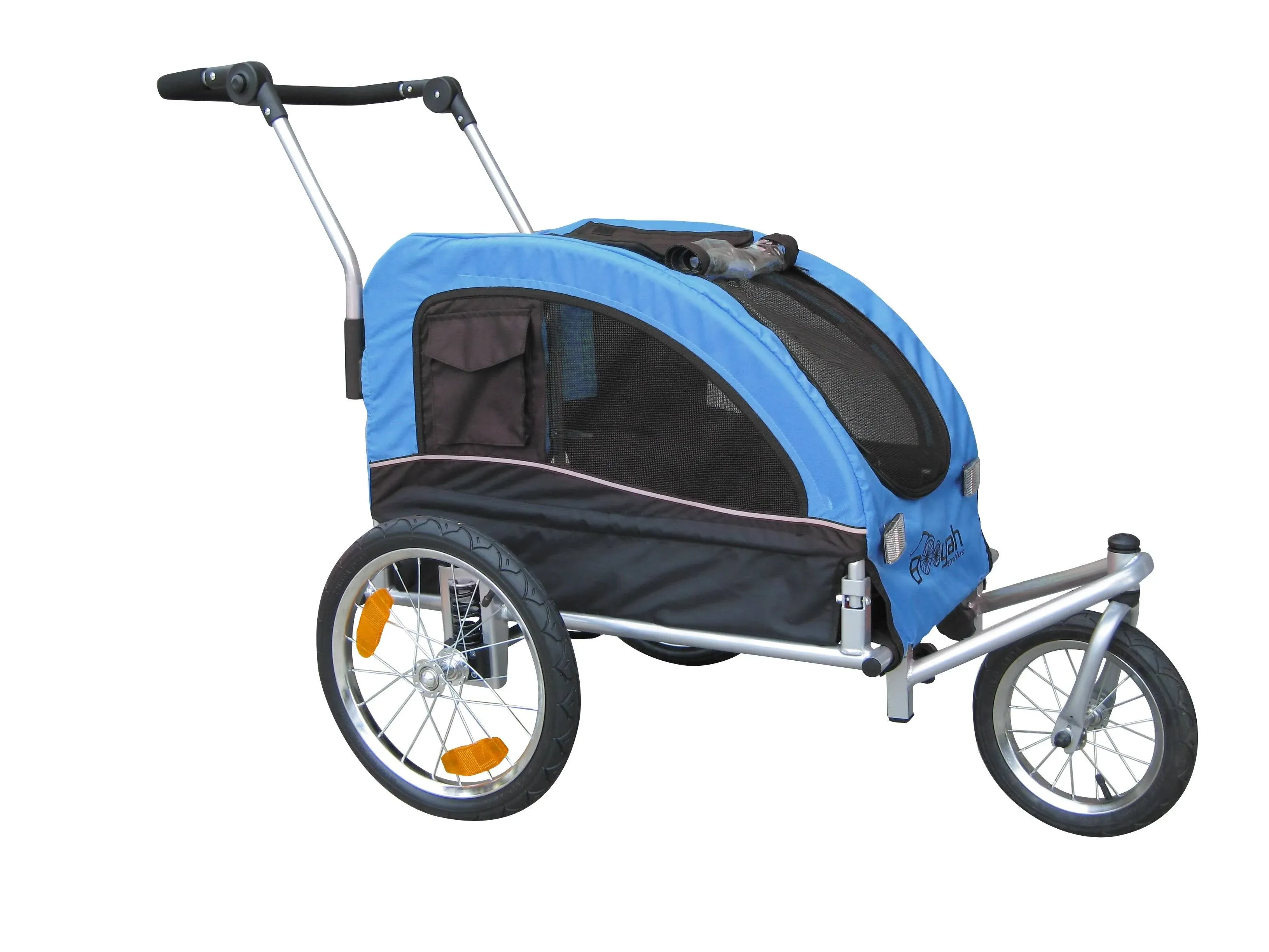 Booyah Strollers Medium Pet Trailer and Dog Stroller with Suspension - Green