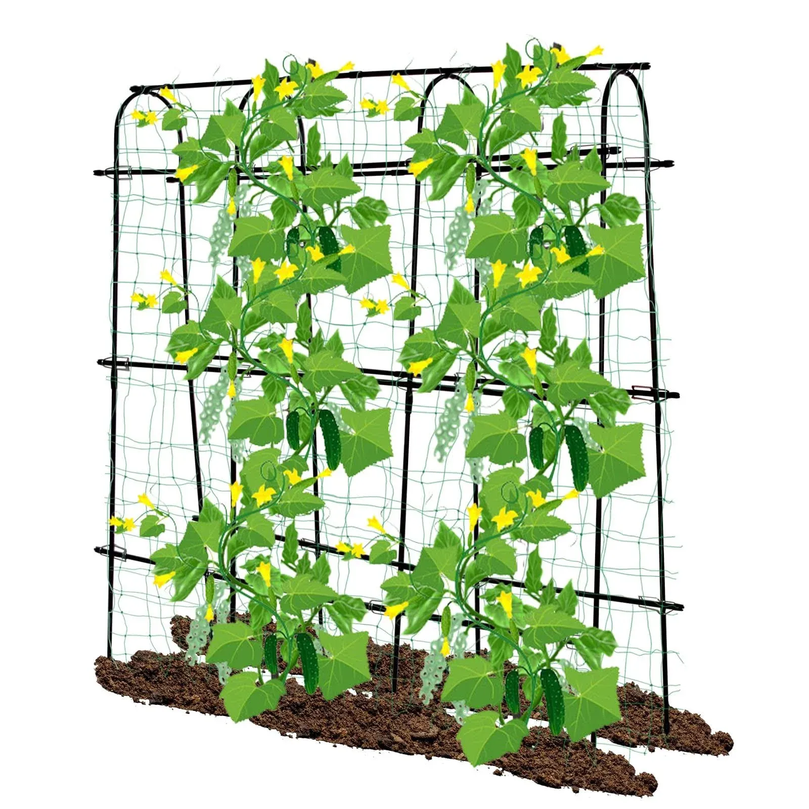 Cucumber Trellis for Raised Beds 70.8&#034; L X 11.8&#034; W X 70.8&#034; H, Garden Trellis