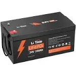 LiTime 24V 230Ah LiFePO4 Lithium Battery, 200A BMS, 5888Wh 1 Pack 24V 230Ah