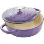 Crock-Pot Artisan 2 Piece 5 Quart Enameled Cast Iron Braiser with Lid in Lavender