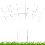 5 Pack Yard Sign Stakes Metal,18'' x 7'' H Frames Yard Stakes for Signs Silver